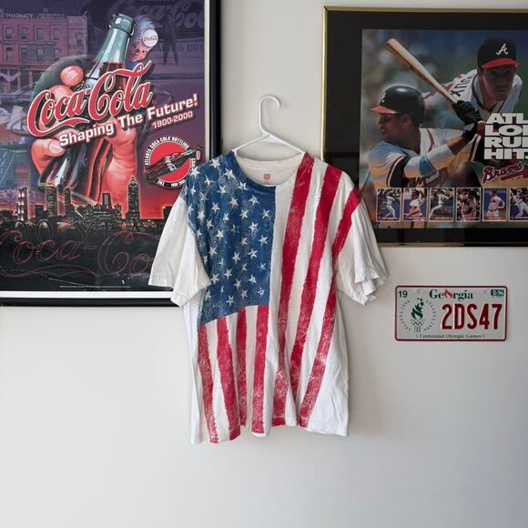 Y2K Faded Glory American Flag Tee - Picture 1 of 5
